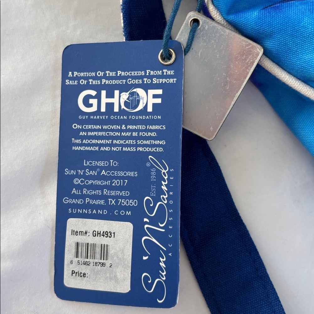Guy Harvey Blue Dolphin Print Crossbody Bag - Picture 8 of 12